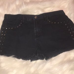 Forever 21 Black Denim Jean Shorts